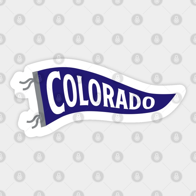 Colorado Pennant - Black Sticker by KFig21